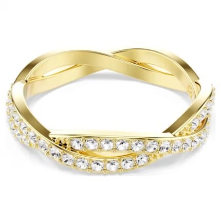 Elegant Gold Infinity Ring with Clear Crystals