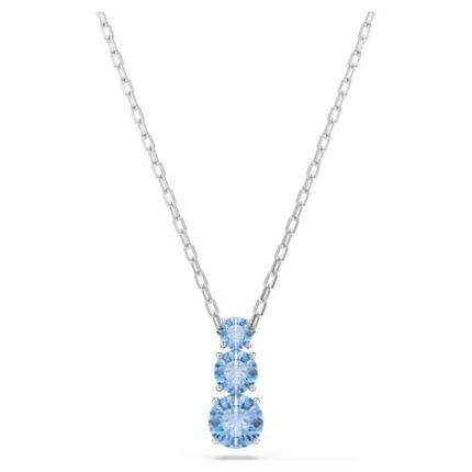 Elegant Blue Trio Pendant with Rhodium Plated Chain